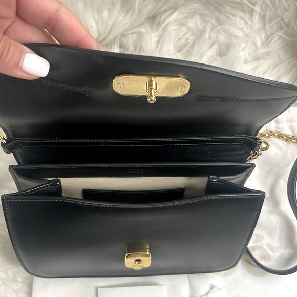 ✨ CHLOÉ C Leather Crossbody / Shoulder Bag – Black & Gold | Authenticated - Picture 7 of 14